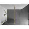 Mexen Kioto ścianka prysznicowa Walk-in 90 x 200 cm, czarna kratka 8 mm, złota - 800-090-101-50-77