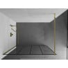 Mexen Kioto ścianka prysznicowa Walk-in 140 x 200 cm, czarna kratka 8 mm, złota - 800-140-101-50-77
