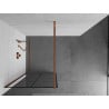 Mexen Kioto ścianka prysznicowa Walk-in 90 x 200 cm, czarna kratka 8 mm, różowe złoto - 800-090-101-60-77