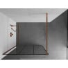 Mexen Kioto ścianka prysznicowa Walk-in 110 x 200 cm, czarna kratka 8 mm, różowe złoto - 800-110-101-60-77