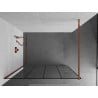 Mexen Kioto ścianka prysznicowa Walk-in 130 x 200 cm, czarna kratka 8 mm, różowe złoto - 800-130-101-60-77