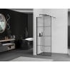 Mexen Kioto ścianka prysznicowa Walk-in 80 x 200 cm, czarna kratka 8 mm, czarna - 800-080-101-70-77