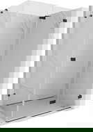 Mexen Lunar-F kabina prysznicowa składana prawa 95 x 80 cm, transparent, czarna - 836-095-080-70-00-P