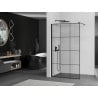 Mexen Kioto ścianka prysznicowa Walk-in 110 x 200 cm, czarna kratka 8 mm, czarna - 800-110-101-70-77