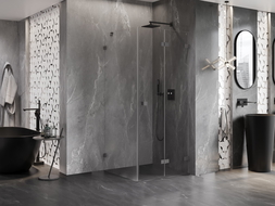 Mexen Lunar-F kabina prysznicowa składana prawa 80 x 80 cm, transparent, gun metal - 836-080-080-95-00-P