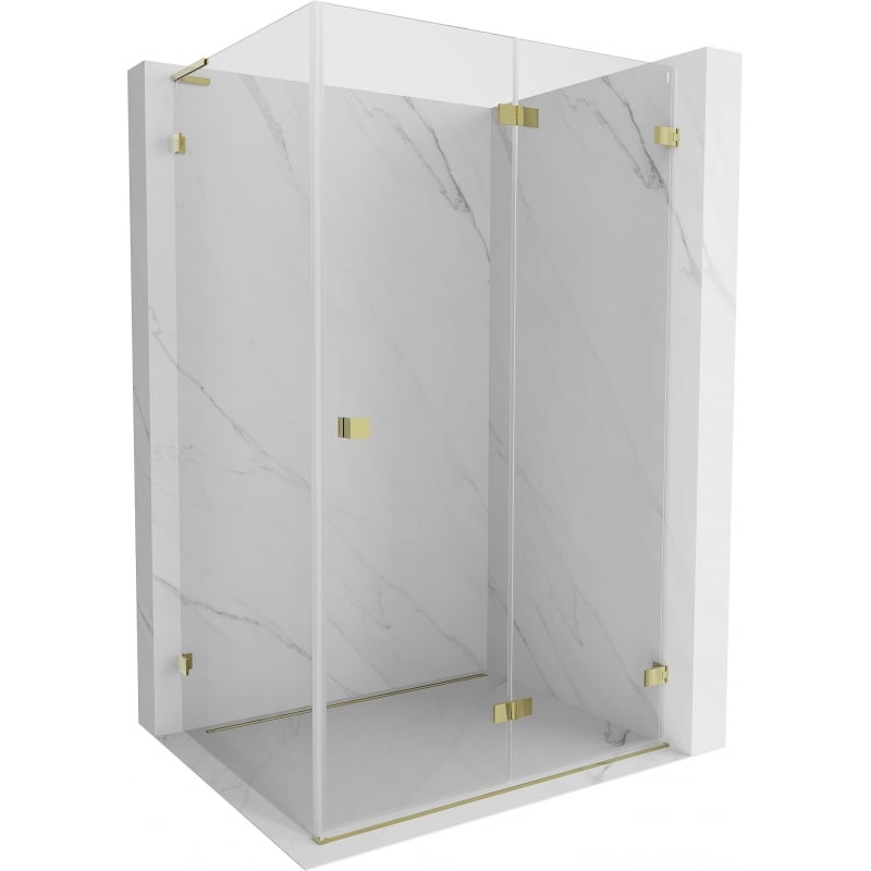 Mexen Lunar-F L kabina prysznicowa składana prawa 80 x 70 cm, transparent, złota - 836L-080-070-50-00-P