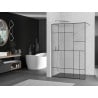 Mexen Kioto ścianka prysznicowa Walk-in 140 x 200 cm, czarny wzór 8 mm, chrom - 800-140-101-01-78