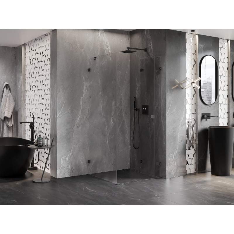 Mexen Lunar-F kabina prysznicowa składana prawa 100 x 100 cm, transparent, gun metal - 836-100-100-95-00-P