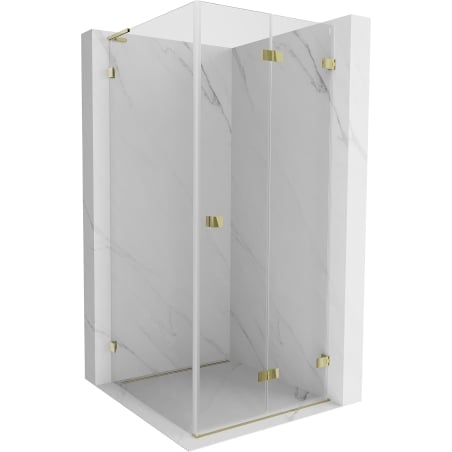 Mexen Lunar-F L kabina prysznicowa składana prawa 90 x 90 cm, transparent, złota - 836L-090-090-50-00-P