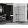 Mexen Kioto ścianka prysznicowa Walk-in 100 x 200 cm, czarny wzór 8 mm, czarna - 800-100-101-70-78
