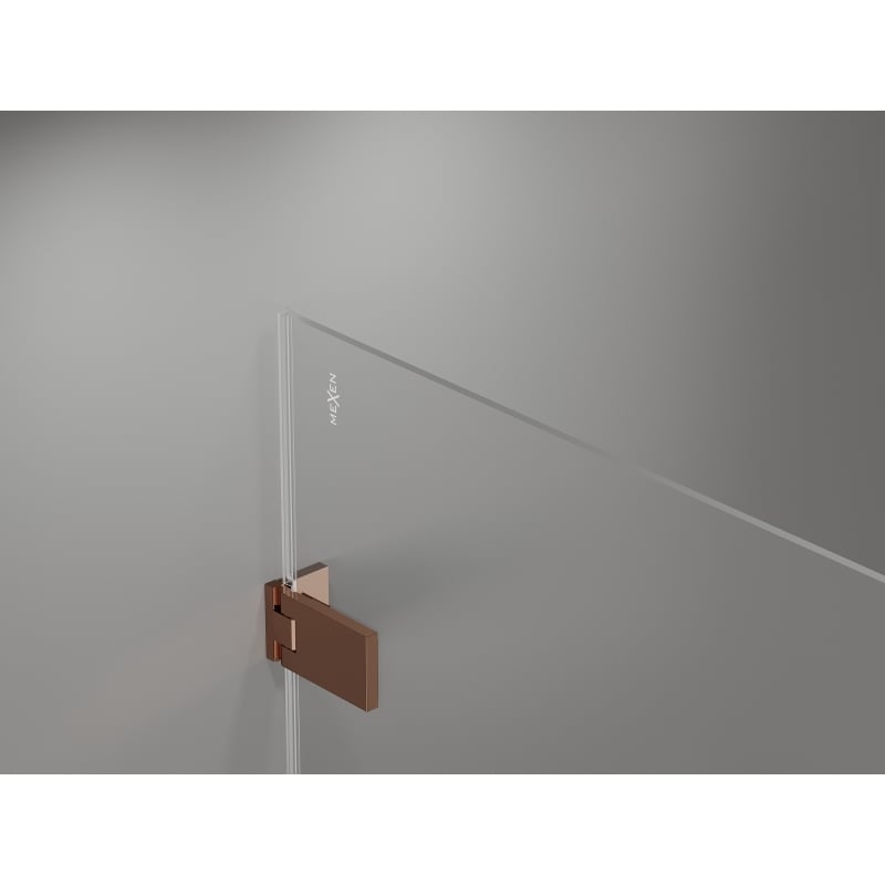 Mexen Lunar-F L kabina prysznicowa składana prawa 80 x 80 cm, transparent, różowe złoto - 836L-080-080-60-00-P