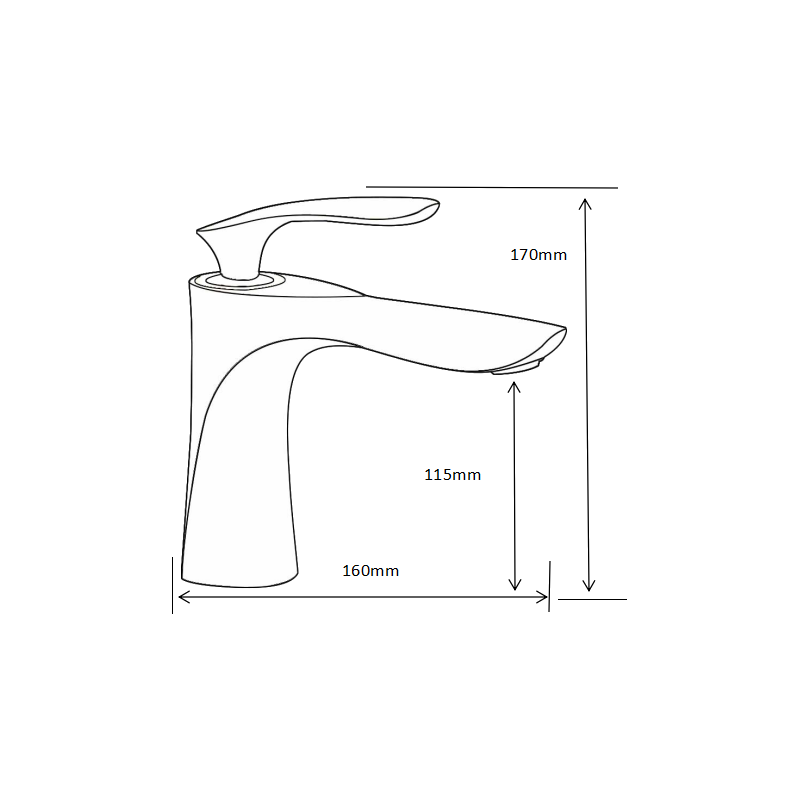 Mexen Lily bateria umywalkowa, biała/złota - 73600-25