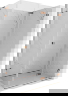 Mexen Lunar-F L kabina prysznicowa składana prawa 95 x 90 cm, transparent, różowe złoto - 836L-095-090-60-00-P