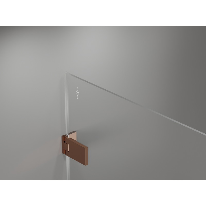 Mexen Lunar-F L kabina prysznicowa składana prawa 100 x 90 cm, transparent, różowe złoto - 836L-100-090-60-00-P