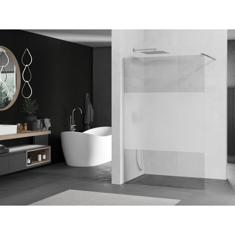 Mexen Kioto ścianka prysznicowa Walk-in 130 x 200 cm, transparent/szron 8 mm, chrom - 800-130-101-01-35