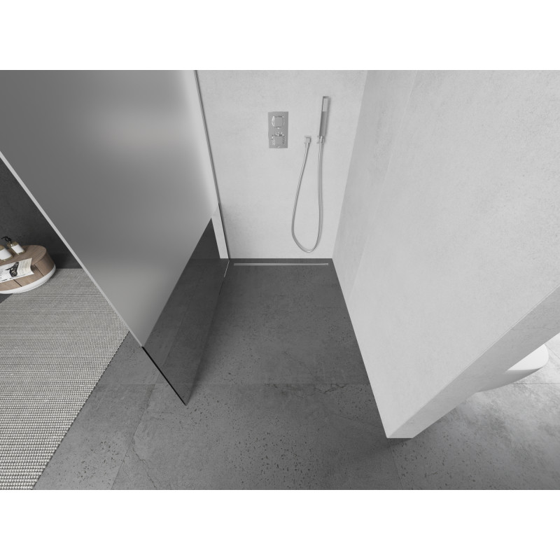 Mexen Kioto ścianka prysznicowa Walk-in 130 x 200 cm, transparent/szron 8 mm, chrom - 800-130-101-01-35