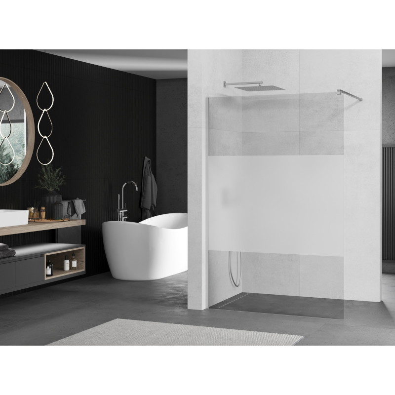 Mexen Kioto ścianka prysznicowa Walk-in 140 x 200 cm, transparent/szron 8 mm, chrom - 800-140-101-01-35