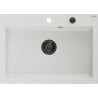Mexen Elix zlewozmywak granitowy 1-komorowy 700 x 500 mm, biały, syfon czarny - 6526701005-20-B