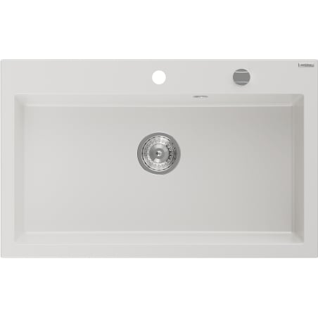 Mexen Elix zlewozmywak granitowy 1-komorowy 800 x 500 mm, biały, syfon chrom - 6527801005-20