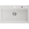 Mexen Elix zlewozmywak granitowy 1-komorowy 800 x 500 mm, biały, syfon chrom - 6527801005-20