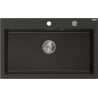Mexen Elix zlewozmywak granitowy 1-komorowy 800 x 500 mm, czarny/złoty metalik, syfon chrom - 6527801005-75