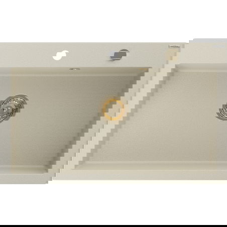 Mexen Elix zlewozmywak granitowy 1-komorowy 800 x 500 mm, beżowy, syfon złoty - 6527801005-69-G