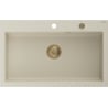 Mexen Elix zlewozmywak granitowy 1-komorowy 800 x 500 mm, beżowy, syfon złoty - 6527801005-69-G