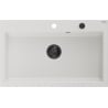 Mexen Elix zlewozmywak granitowy 1-komorowy 800 x 500 mm, biały, syfon czarny - 6527801005-20-B