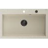 Mexen Elix zlewozmywak granitowy 1-komorowy 800 x 500 mm, beżowy, syfon czarny - 6527801005-69-B