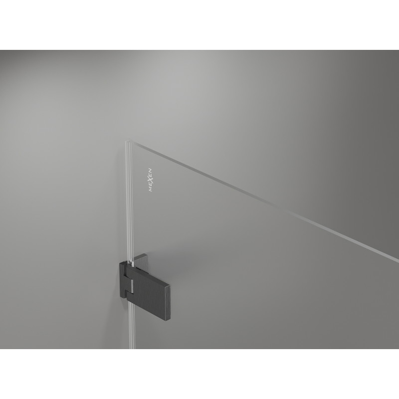 Mexen Lunar-F L kabina prysznicowa składana prawa 90 x 80 cm, transparent, gun gray szczotkowany - 836L-090-080-66-00-P