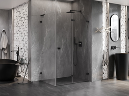 Mexen Lunar-F L kabina prysznicowa składana prawa 95 x 70 cm, transparent, czarna - 836L-095-070-70-00-P