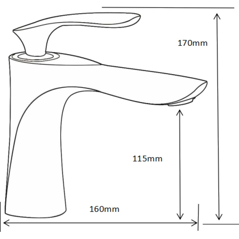 Mexen Lily bateria umywalkowa, czarna - 73600-70
