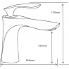 Mexen Lily bateria umywalkowa, czarna - 73600-70