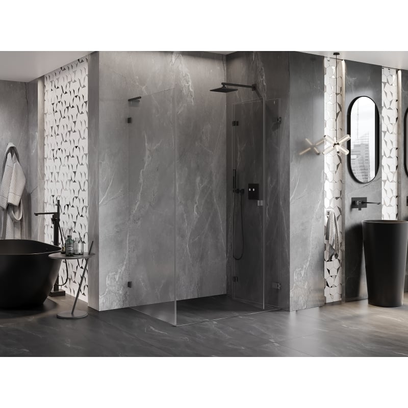 Mexen Lunar-F L kabina prysznicowa składana prawa 95 x 80 cm, transparent, gun metal - 836L-095-080-95-00-P