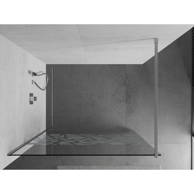 Mexen Kioto ścianka prysznicowa Walk-in 80 x 200 cm, biały wzór 8 mm, chrom - 800-080-101-01-85