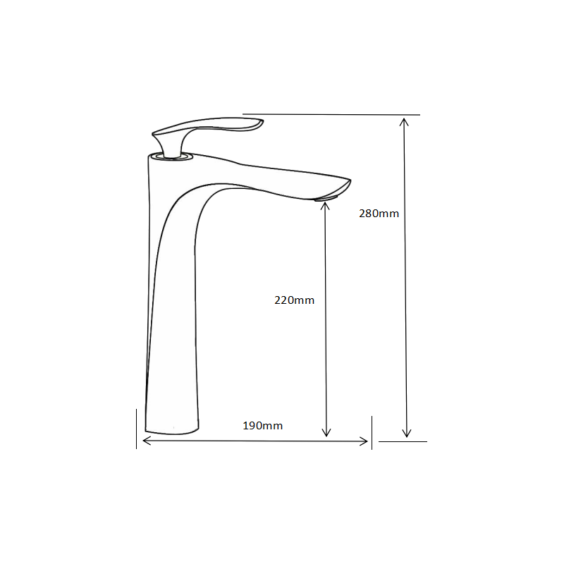 Mexen Lily bateria umywalkowa wysoka, czarna/chrom - 73610-17