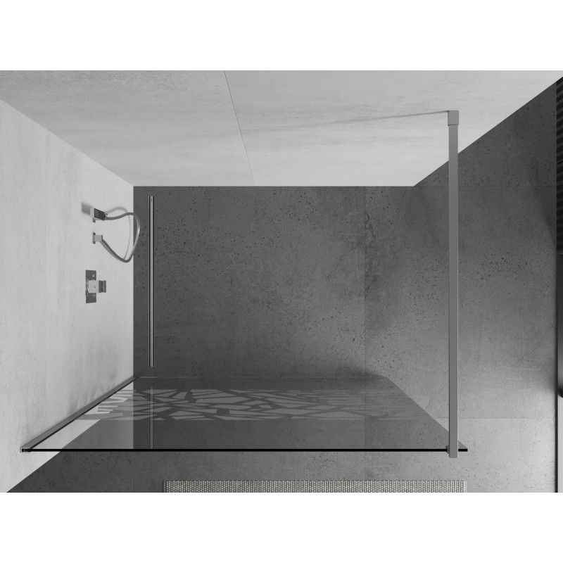 Mexen Kioto ścianka prysznicowa Walk-in 90 x 200 cm, biały wzór 8 mm, chrom - 800-090-101-01-85