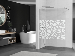 Mexen Kioto ścianka prysznicowa Walk-in 90 x 200 cm, biały wzór 8 mm, chrom - 800-090-101-01-85