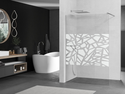 Mexen Kioto ścianka prysznicowa Walk-in 140 x 200 cm, biały wzór 8 mm, chrom - 800-140-101-01-85