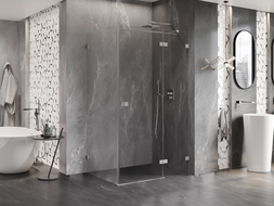 Mexen Lunar T kabina prysznicowa uchylna prawa 120 x 90 cm, transparent, nikiel szczotkowany - 834T-120-090-97-00-P