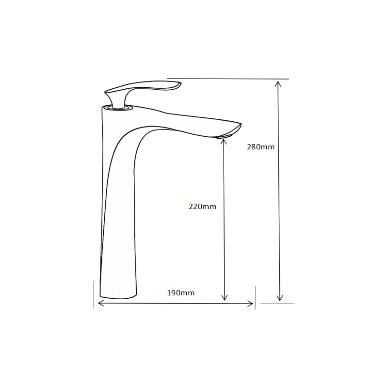 Mexen Lily bateria umywalkowa wysoka, złota - 73610-50