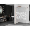 Mexen Kioto ścianka prysznicowa Walk-in 110 x 200 cm, biały wzór 8 mm, różowe złoto - 800-110-101-60-85