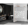 Mexen Kioto ścianka prysznicowa Walk-in 140 x 200 cm, biały wzór 8 mm, różowe złoto - 800-140-101-60-85