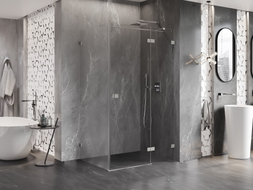 Mexen Lunar T kabina prysznicowa uchylna prawa 120 x 110 cm, transparent, nikiel szczotkowany - 834T-120-110-97-00-P