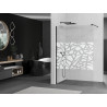 Mexen Kioto ścianka prysznicowa 130 x 200 Walk-in cm, biały wzór 8 mm, czarna - 800-130-101-70-85
