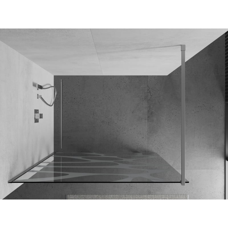 Mexen Kioto ścianka prysznicowa Walk-in 100 x 200 cm, biała fala 8 mm, chrom - 800-100-101-01-97