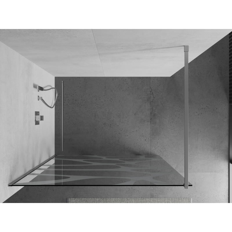 Mexen Kioto ścianka prysznicowa Walk-in 110 x 200 cm, biała fala 8 mm, chrom - 800-110-101-01-97