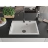 Mexen Elix zlewozmywak granitowy 1-komorowy 700 x 500 mm, biały, syfon czarny - 6526701005-20-B