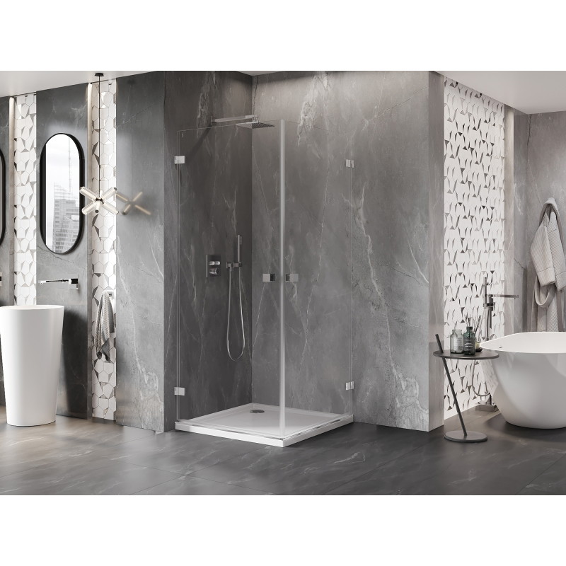 Mexen Lunar-B Duo kabina prysznicowa uchylna 70 x 70 cm, transparent, chrom - 832-070L-070P-01-00