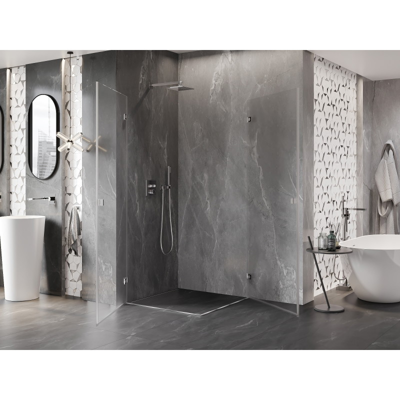 Mexen Lunar-B Duo kabina prysznicowa uchylna 70 x 70 cm, transparent, chrom - 832-070L-070P-01-00